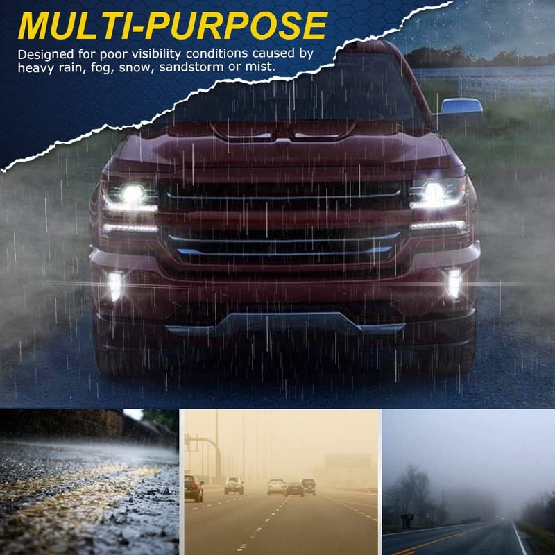 DOTCOM LED Bumper Fog Lights Lamps Compatible with Chevy Silverado 1500 models only 2016-2018,Bumper Lamps Driving Fog Lamps w/Switch Clear lens - Image 3